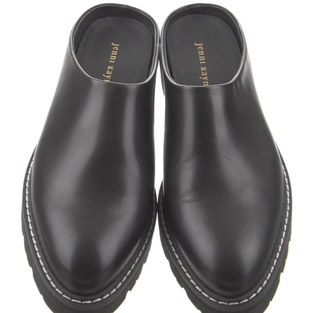 Jenni Kayne Black Leather Slip-On Mules